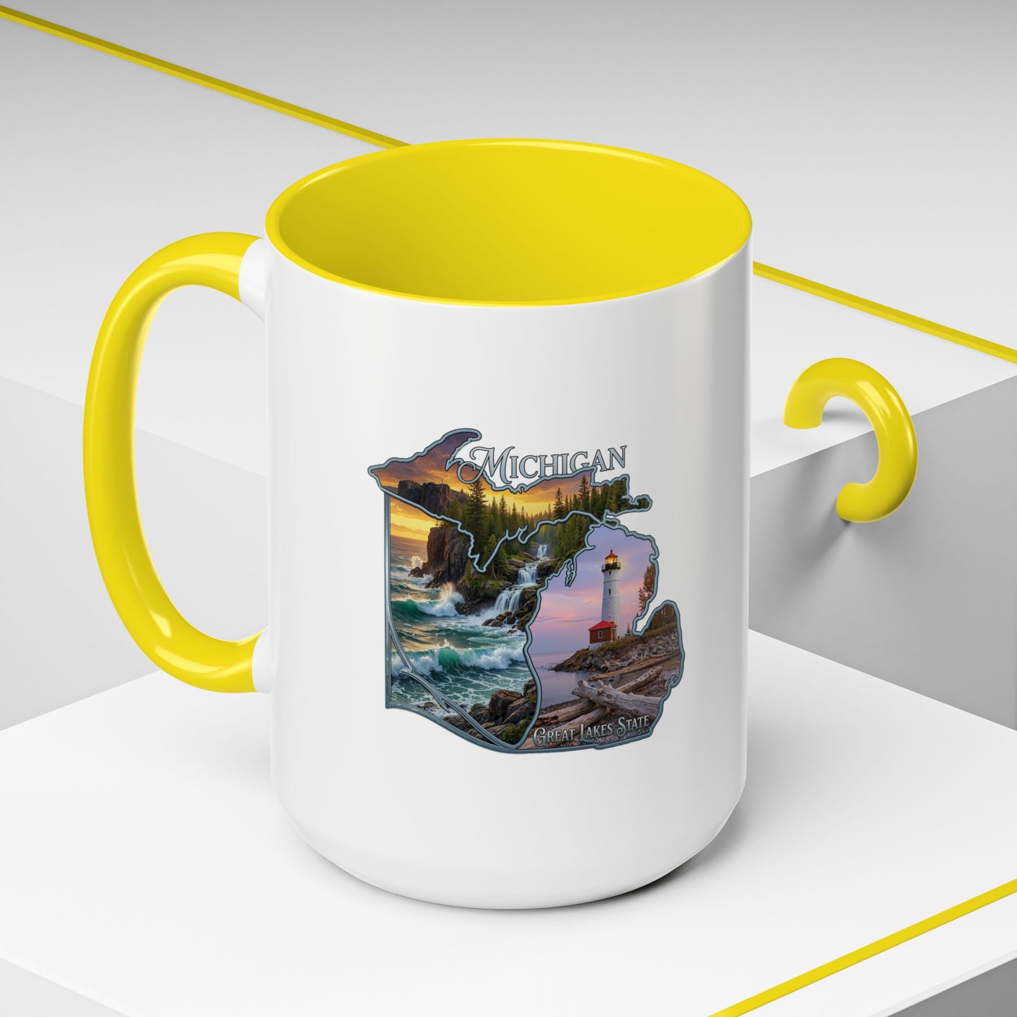Michigan Lighthouse Coffee Mug — Scenic Great Lakes Accent Mug (11/15oz)