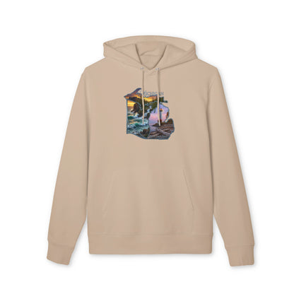 Michigan Lakeshore Hoodie — Scenic Lighthouse Sunset State Silhouette