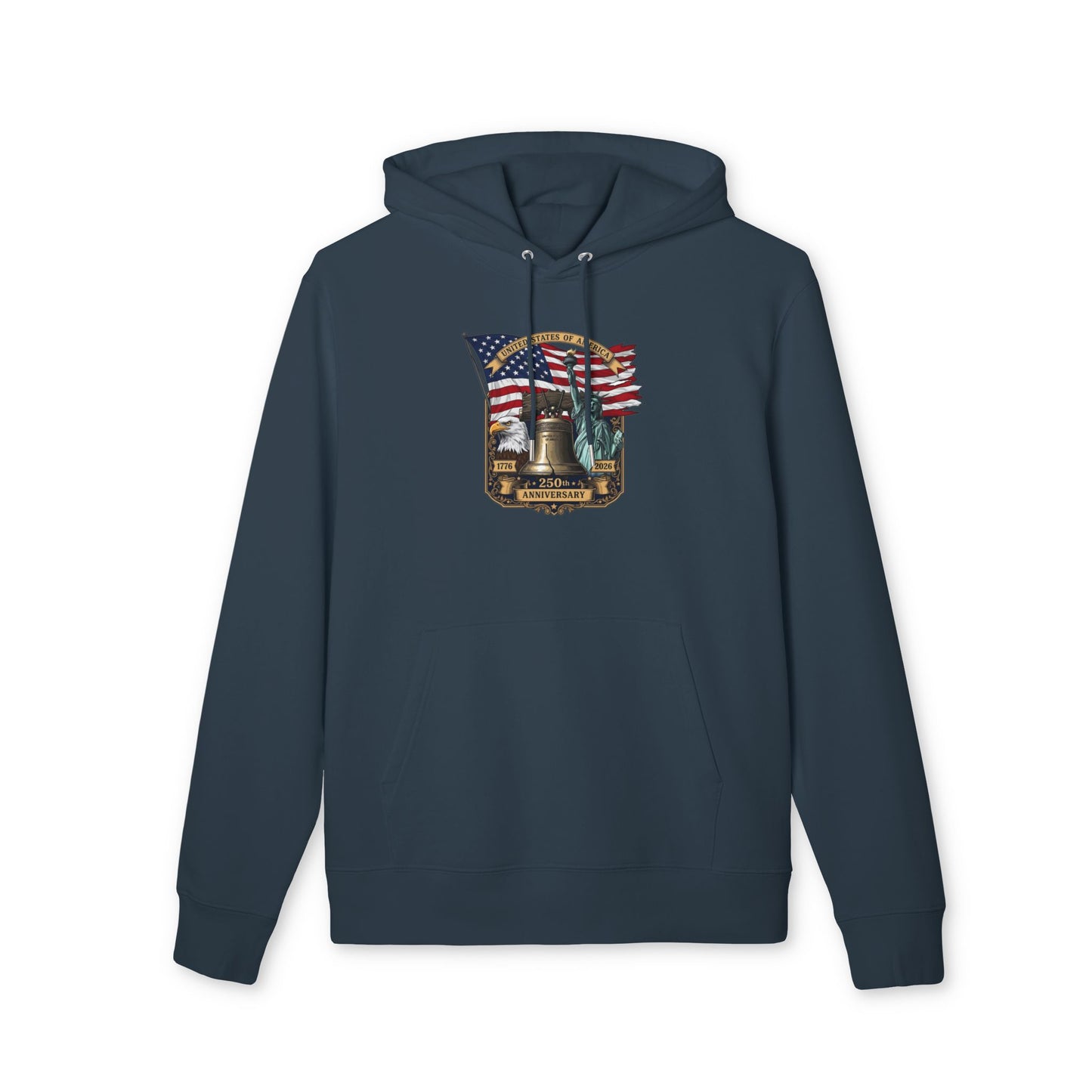 Statue of Liberty & American Flag Hoodie — 250th Anniversary Patriotic Sweatshirt