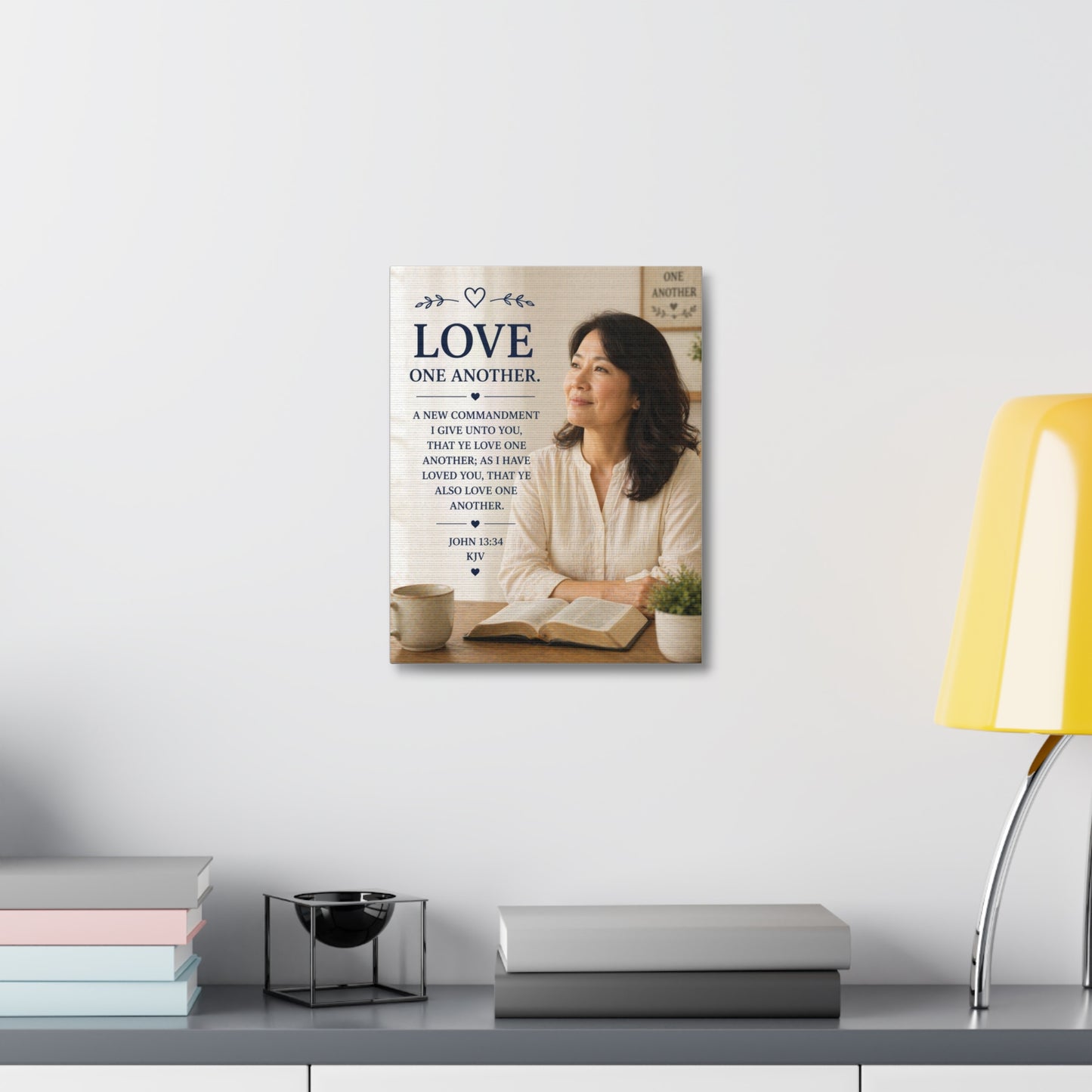 Love One Another - John 13:34 KJV Canvas Wall Art