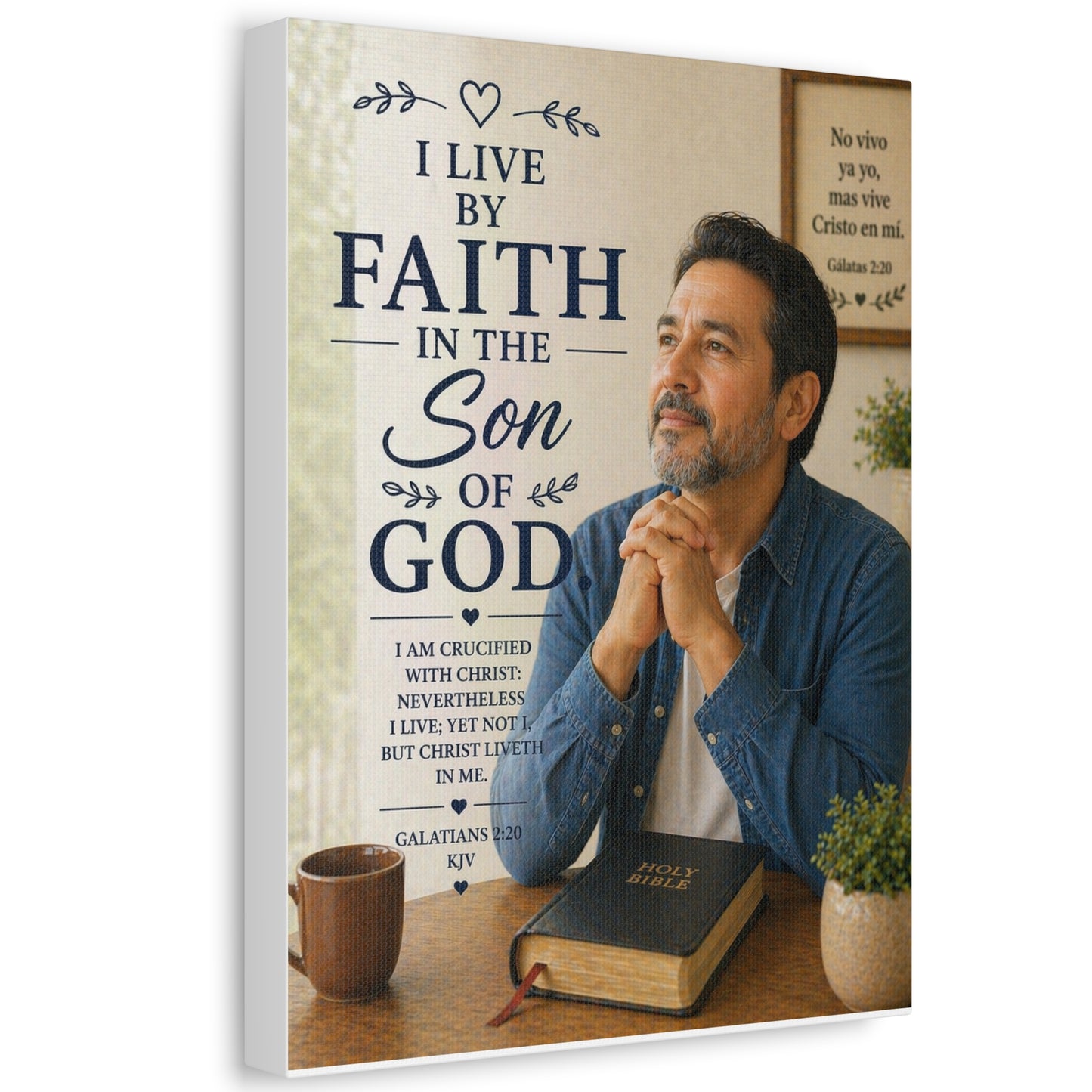 Faith in the Son of God Stretched Canvas — Christian Wall Art with Galatians Verse