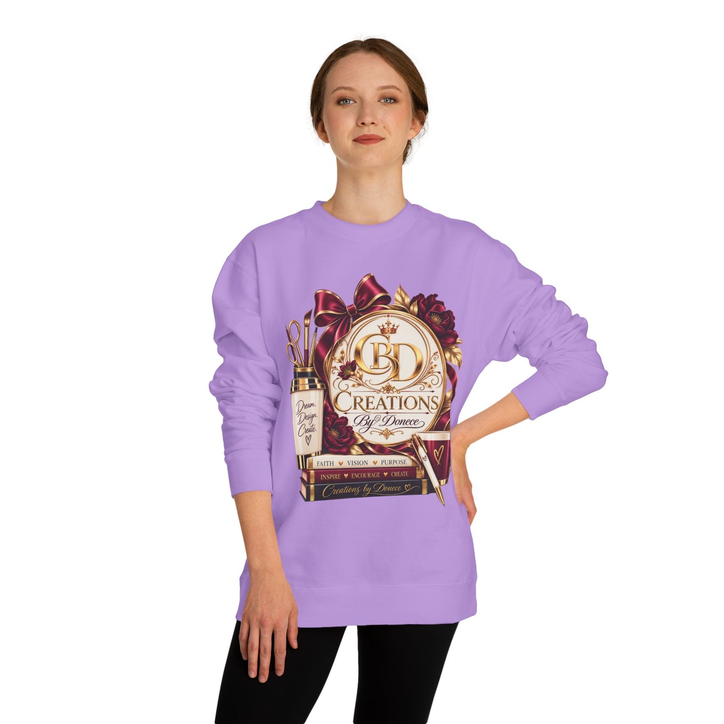 Creations by Damaris Graphic Sweatshirt — Cozy Artist Logo Crewneck