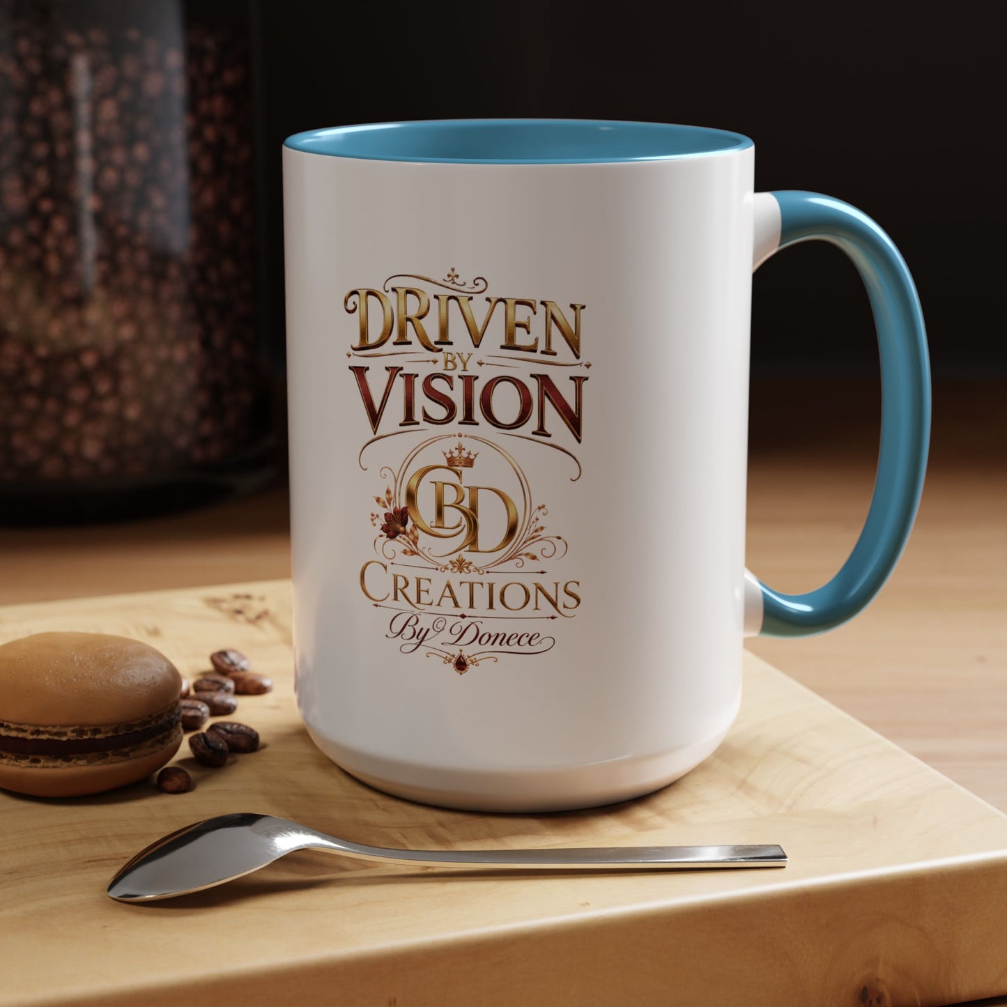 Driven by Vision Accent Coffee Mug — 'Driven by Vision' Inspirational Ceramic Mug (11/15oz)