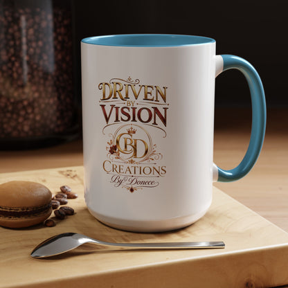 Driven by Vision Accent Coffee Mug — 'Driven by Vision' Inspirational Ceramic Mug (11/15oz)