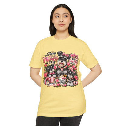 Mother's Day Schnauzer T-Shirt — "Happy Mother's Day" Dog Mom Tee