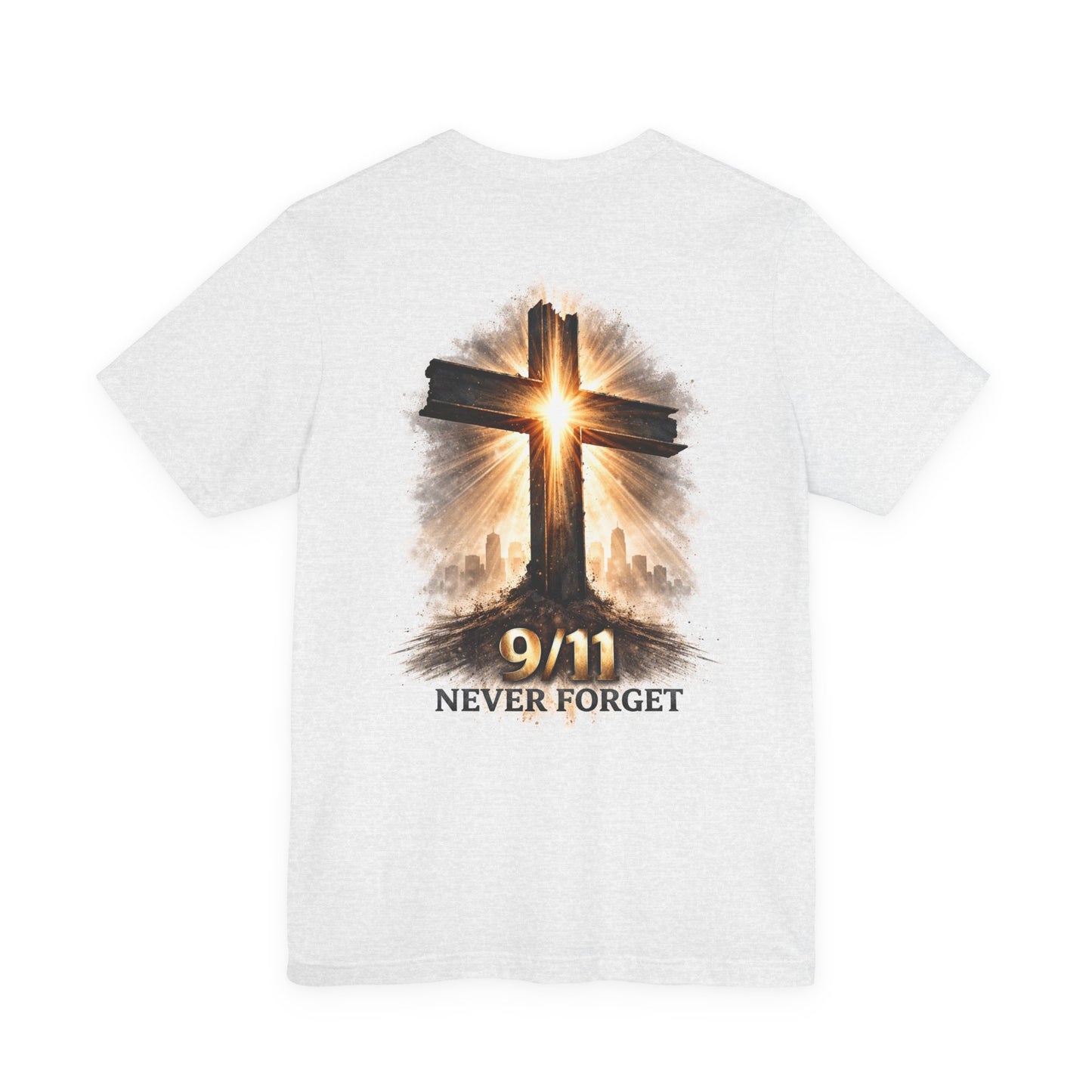 9/11 Never Forget T‑Shirt - Cross Memorial Tee