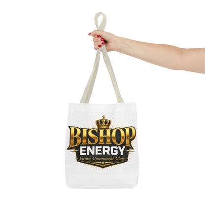 Bishop Energy Tote Bag — Gold Crown Logo Tote for Church Leaders & Faith Events