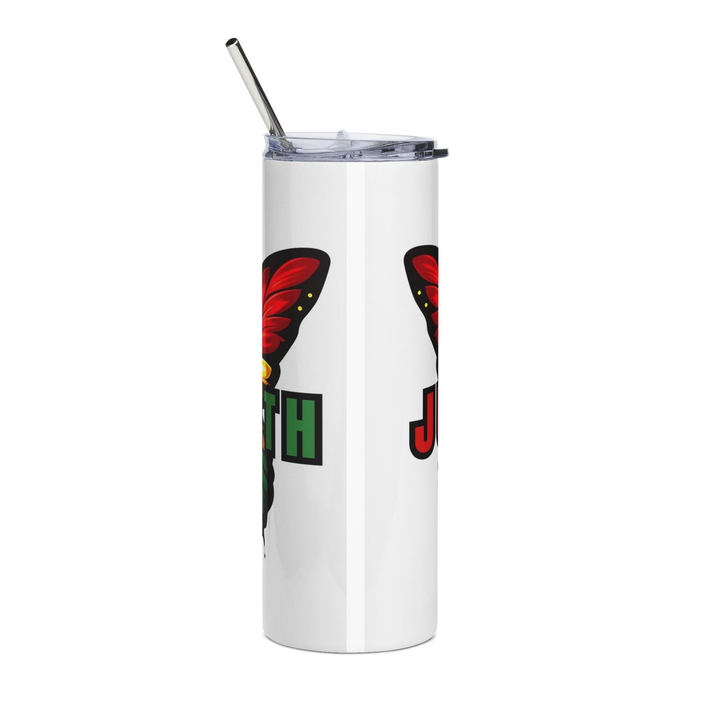 Juneteenth Butterfly 20oz Stainless Tumbler — Insulated Commemorative Travel Cup