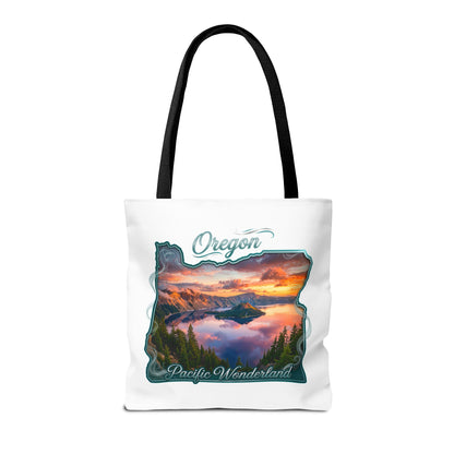 Oregon Scenic Tote Bag — 'Pacific Wonderland' Sunset Landscape Tote