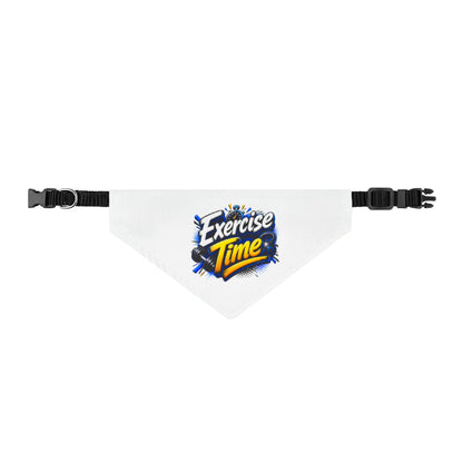 Clip-on Pet Bandana — "Exercise Time" Fitness Dog Bandana