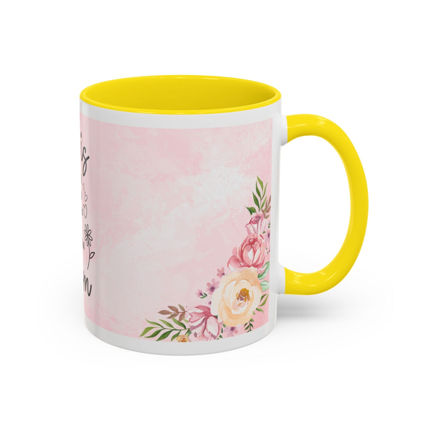 She is Mom Floral Accent Coffee Mug – ‘She is strong, loving, selfless and beautiful’ Gift for Mother’s Day