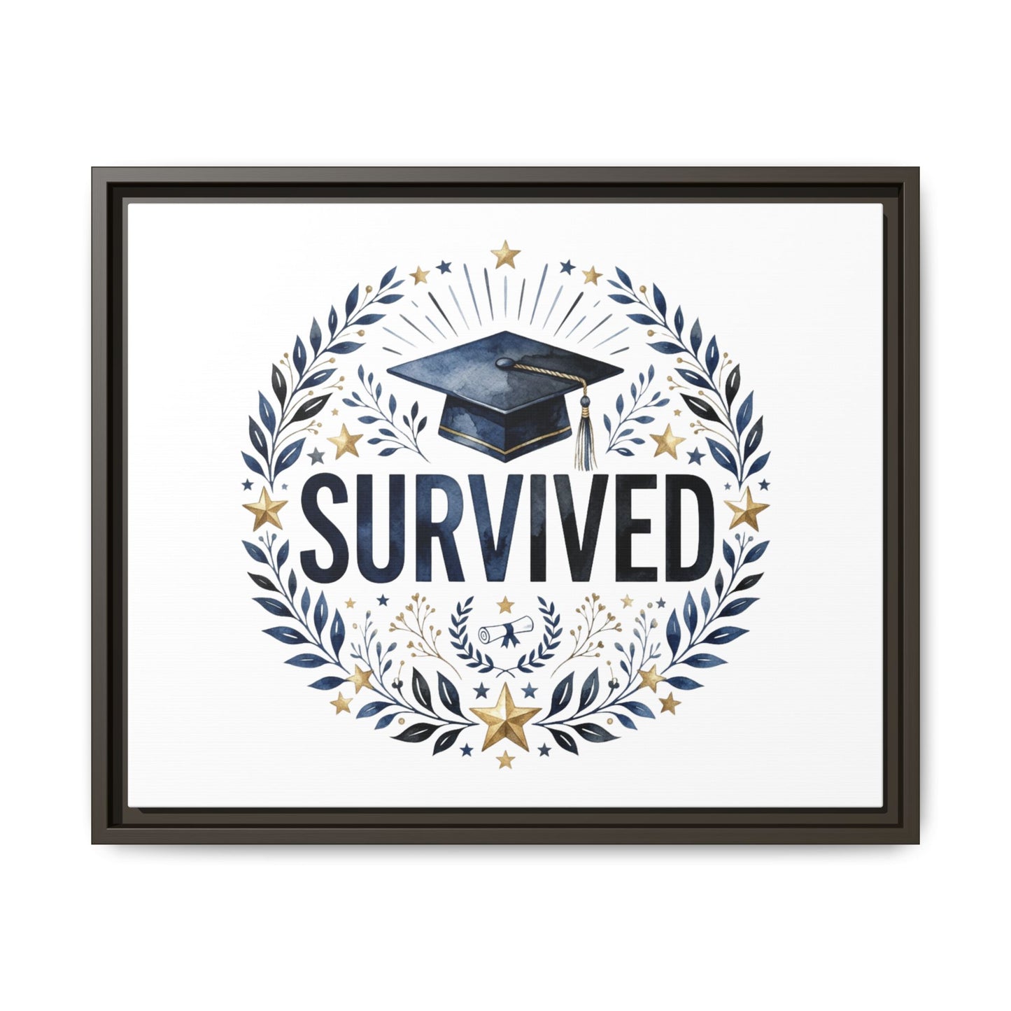 Graduation 'Survived' Framed Canvas Art — Cap & Laurel Keepsake