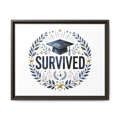 Graduation 'Survived' Framed Canvas Art — Cap & Laurel Keepsake