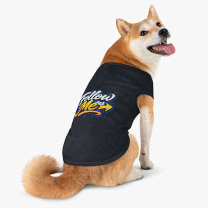 Pet Tank Top - "Follow Me" Graphic Dog Shirt, Reflective Arrow Design for Walks & Training