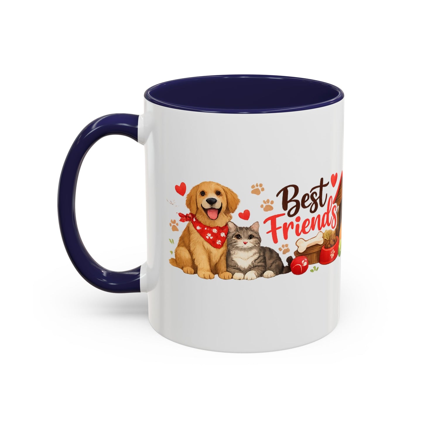 Dog Lover Accent Coffee Mug — “Love is a Four-Legged Word” Ceramic Gift