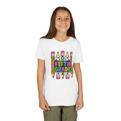Fifth Grade Pencil Kids Tee — Back to School Youth Short Sleeve Shirt