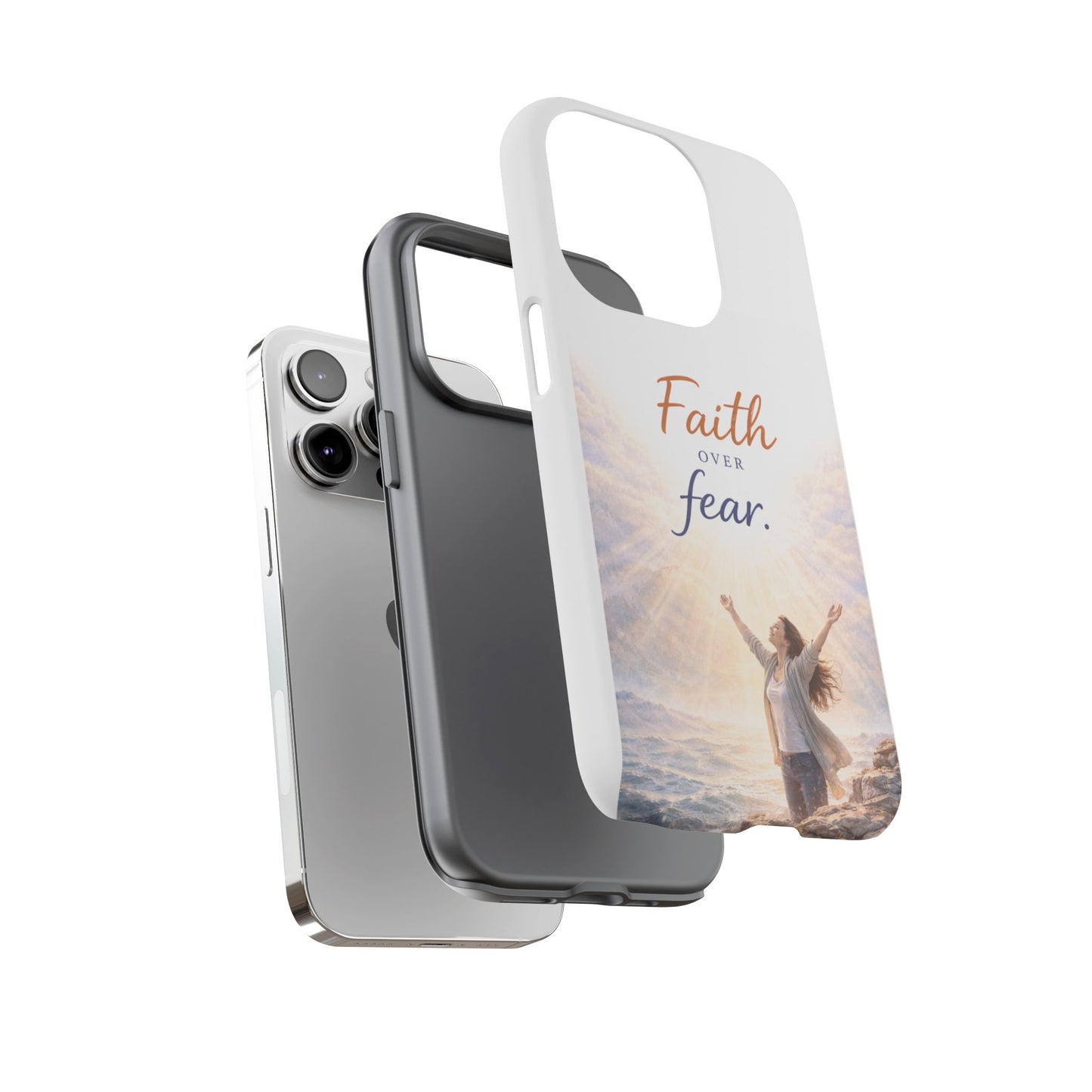Faith Over Fear Phone Case — Inspirational Christian iPhone Cover