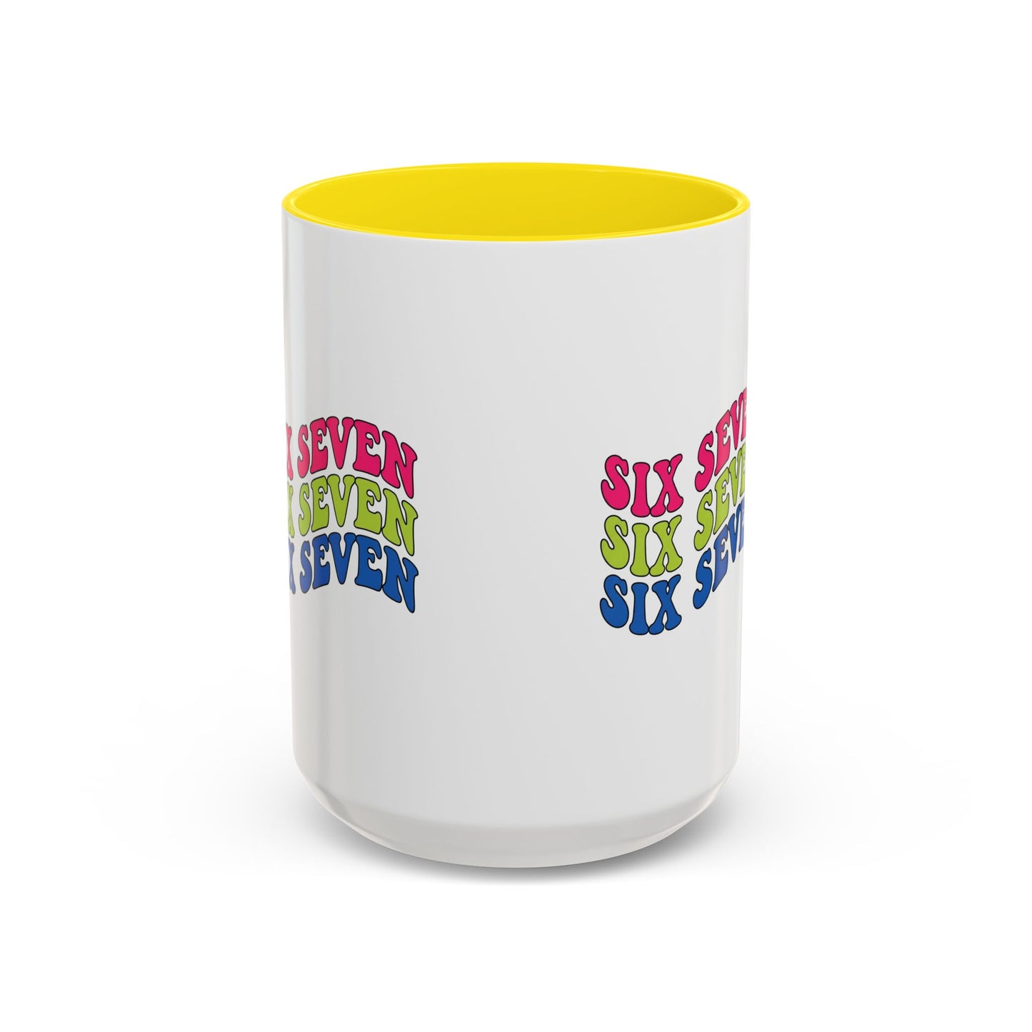 Six Seven Retro Accent Coffee Mug — Colorful 11/15oz Ceramic Tea Cup
