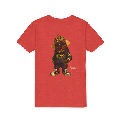 Youth Tee — 'Lil King' Crowned Bear Graphic Shirt