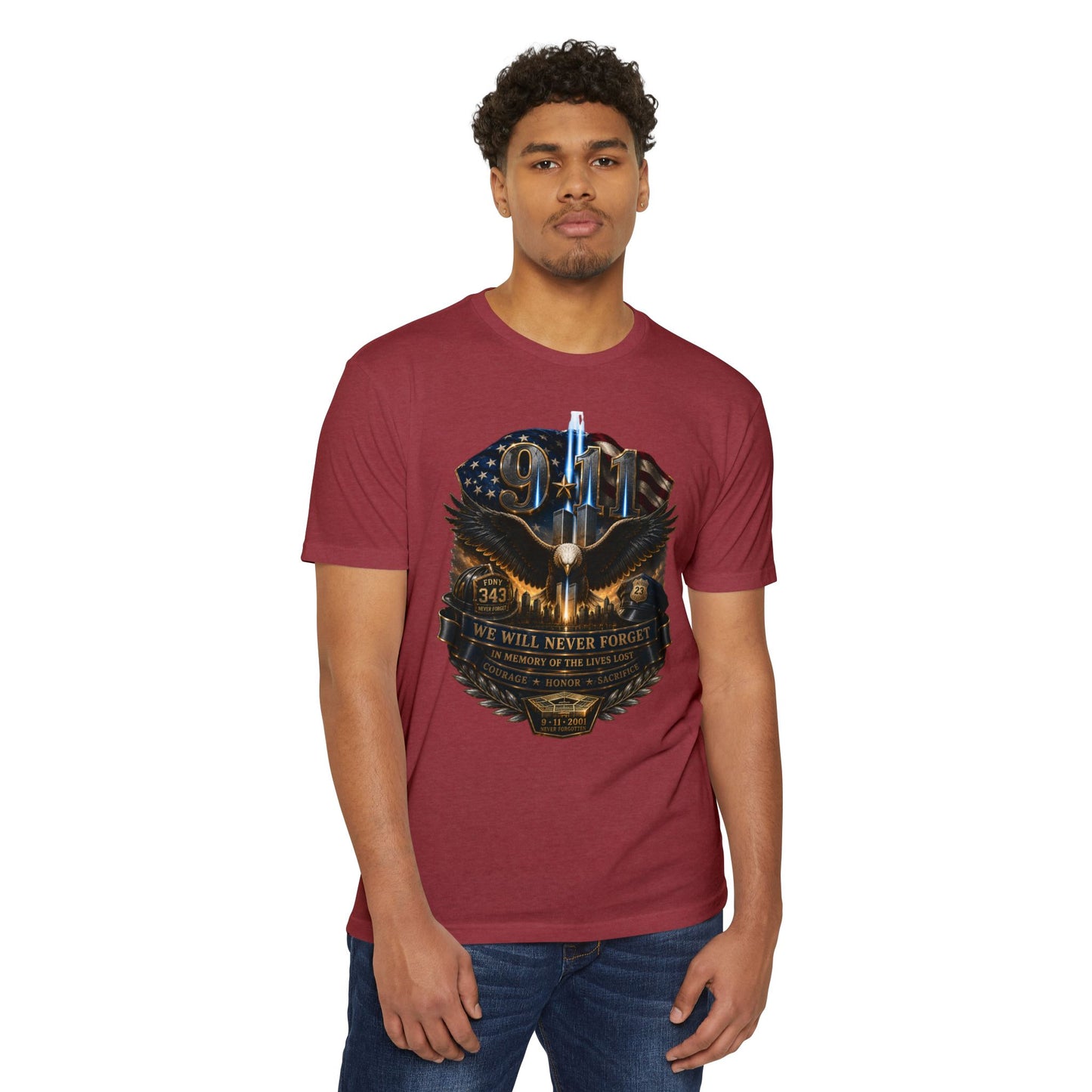 9/11 Remembrance T-Shirt — "We Will Never Forget" Tribute Tee