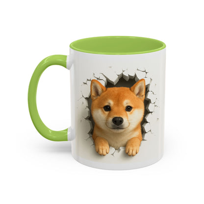 Shiba Inu Peeking Accent Coffee Mug – Cute Dog Lover Gift (11oz, 15oz)