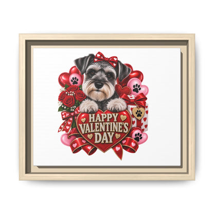 Valentine’s Day Schnauzer Framed Canvas