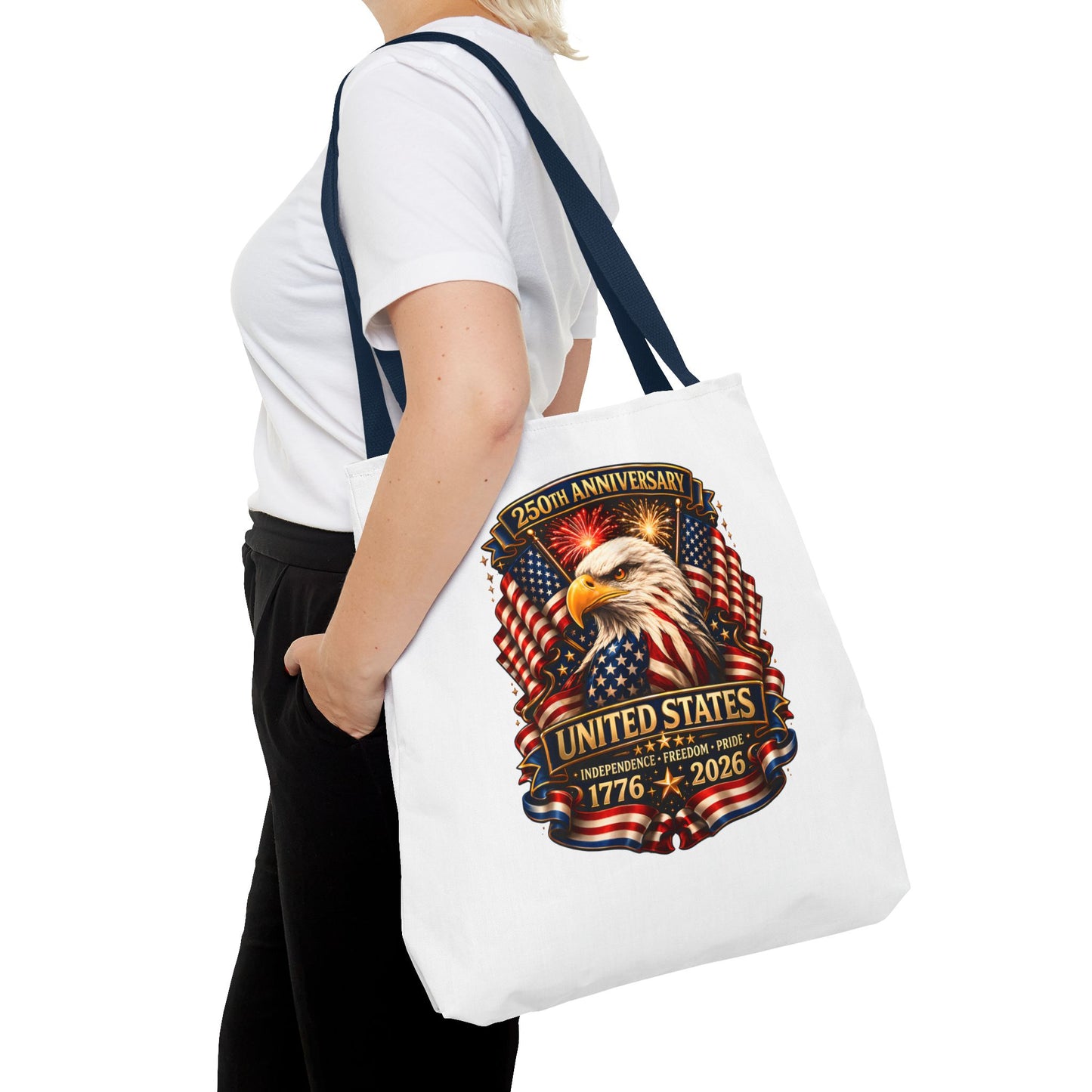 250th Anniversary United States Eagle Tote Bag — 1776–2026 Patriotic Cotton Tote