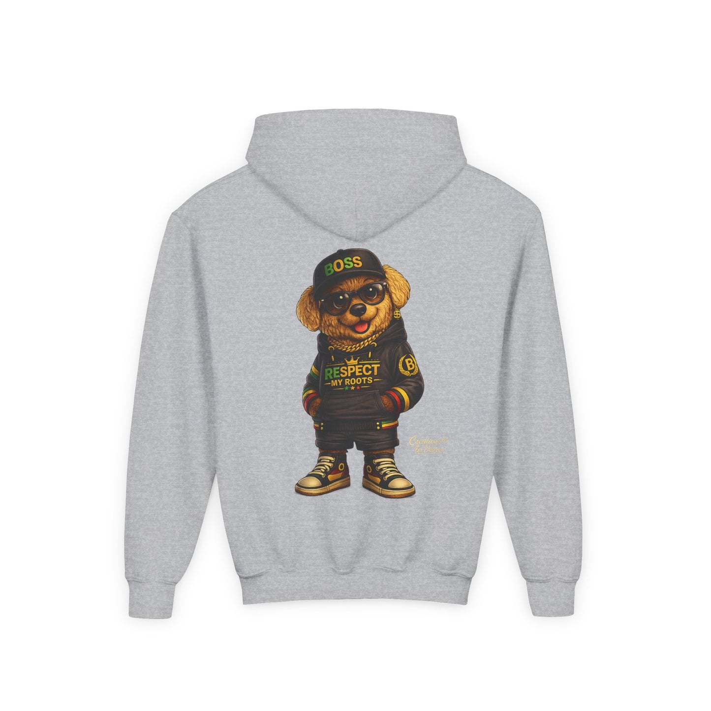 Youth Hoodie — Cool Bear 'Boss' Streetwear Design
