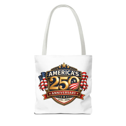 25th Anniversary America Tote Bag — Patriotic 1776–2026 Commemorative Flag Design