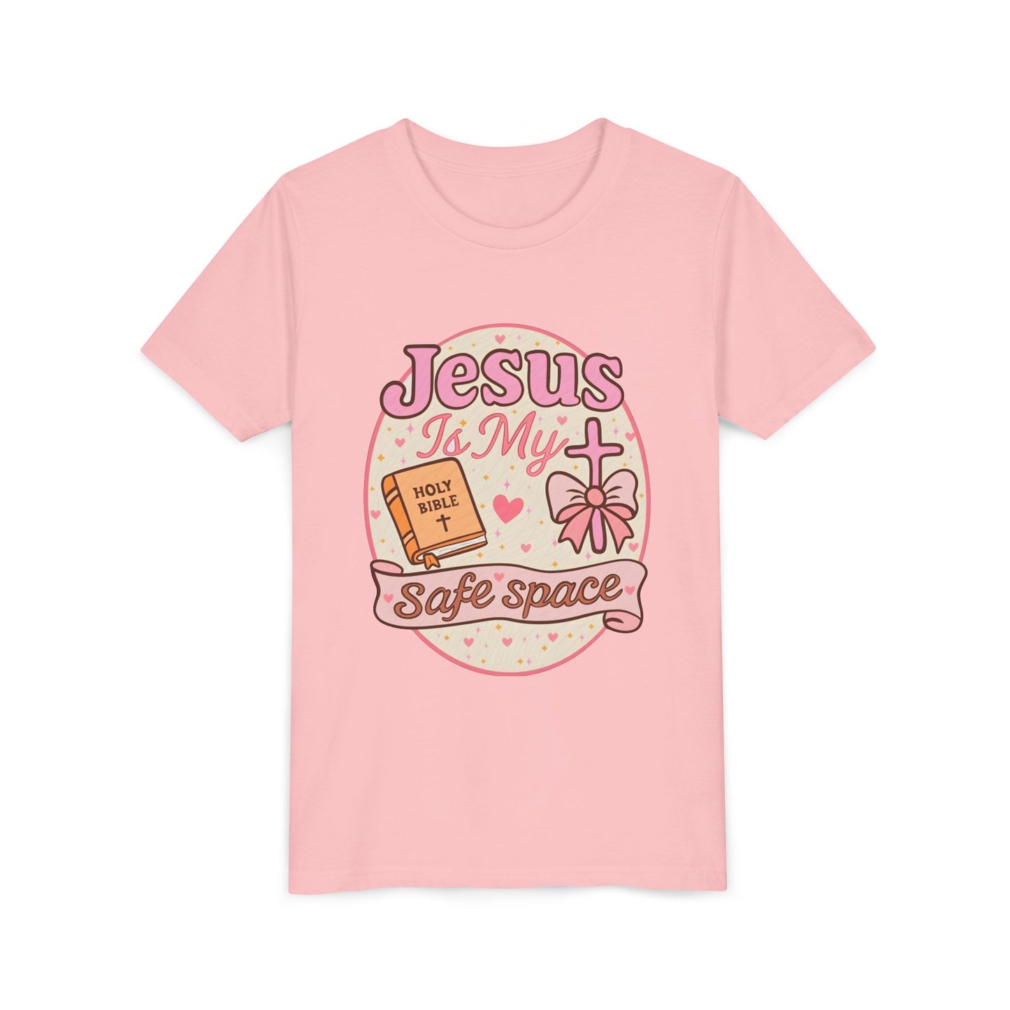 Youth Tee — "Jesus Is My Safe Space" Christian Kids T-Shirt