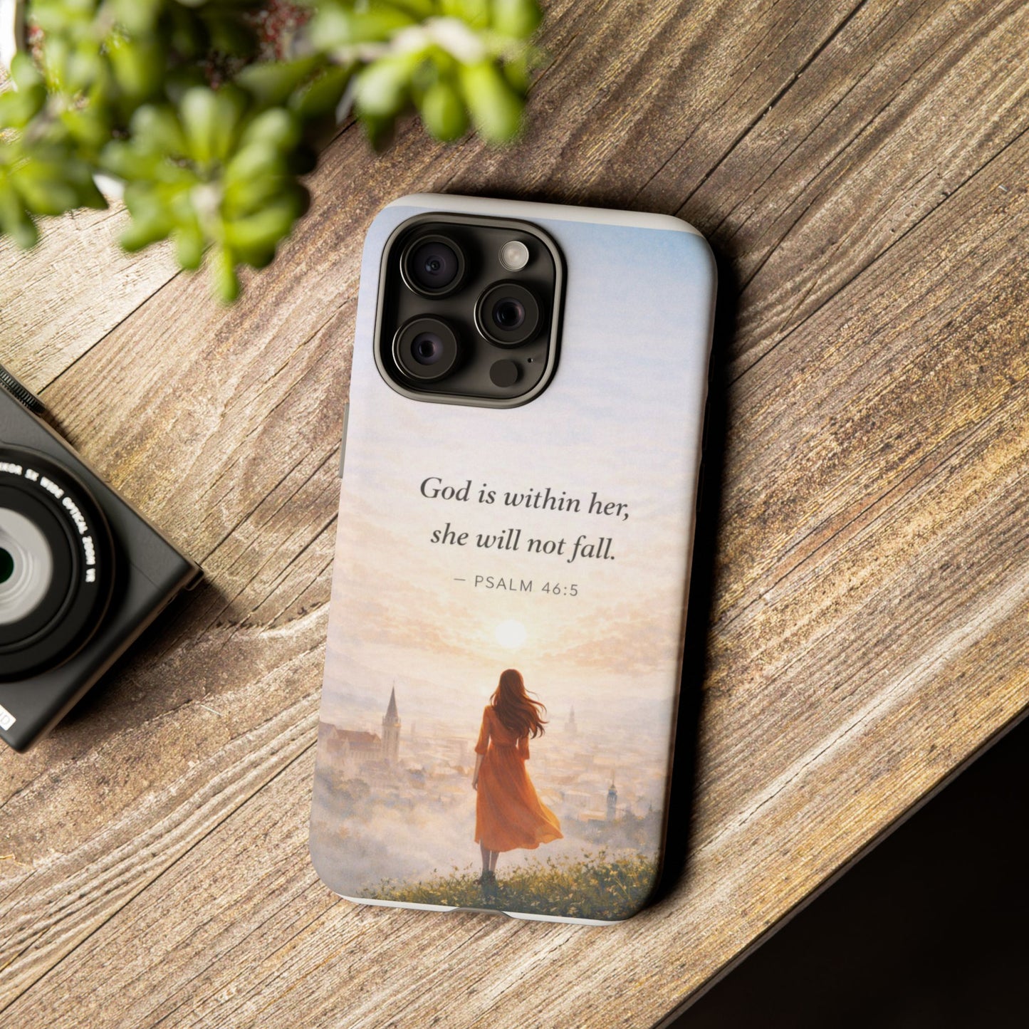 Inspirational Psalm 46:5 Phone Case — 'God is within her, she will not fall' Christian Phone Cover