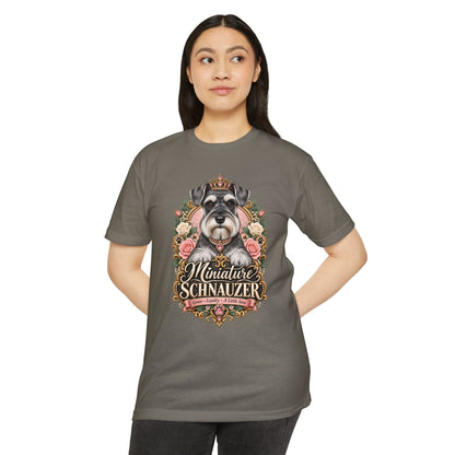 Miniature Schnauzer Floral Portrait T-Shirt