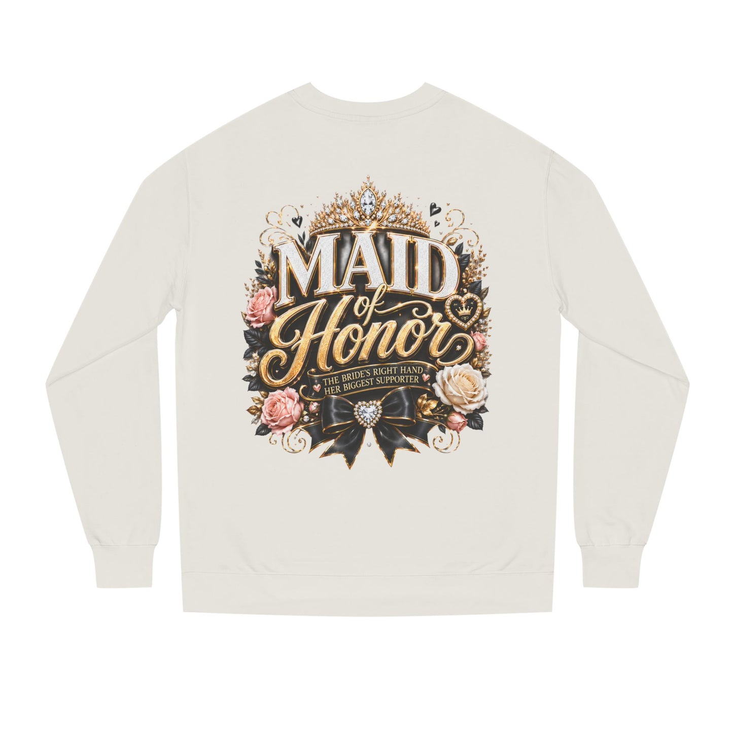 Maid of Honor Sweatshirt - Floral Crown Bridal Party Crewneck