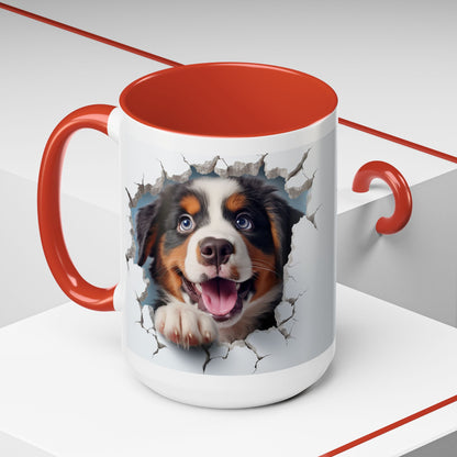 Bernese Mountain Dog 3D Breakthrough Accent Coffee Mug – Playful Pup Gift (11/15oz)