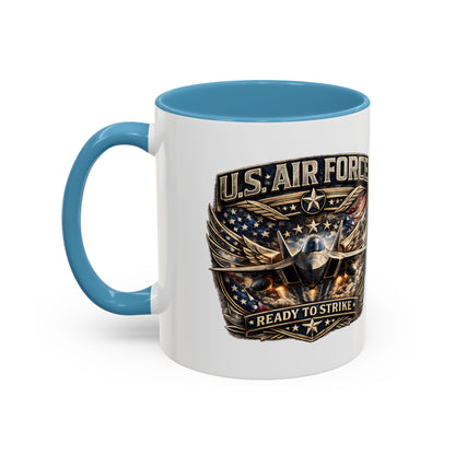 U.S. Air Force Accent Coffee Mug — "Ready to Strike" Military Aviation Gift