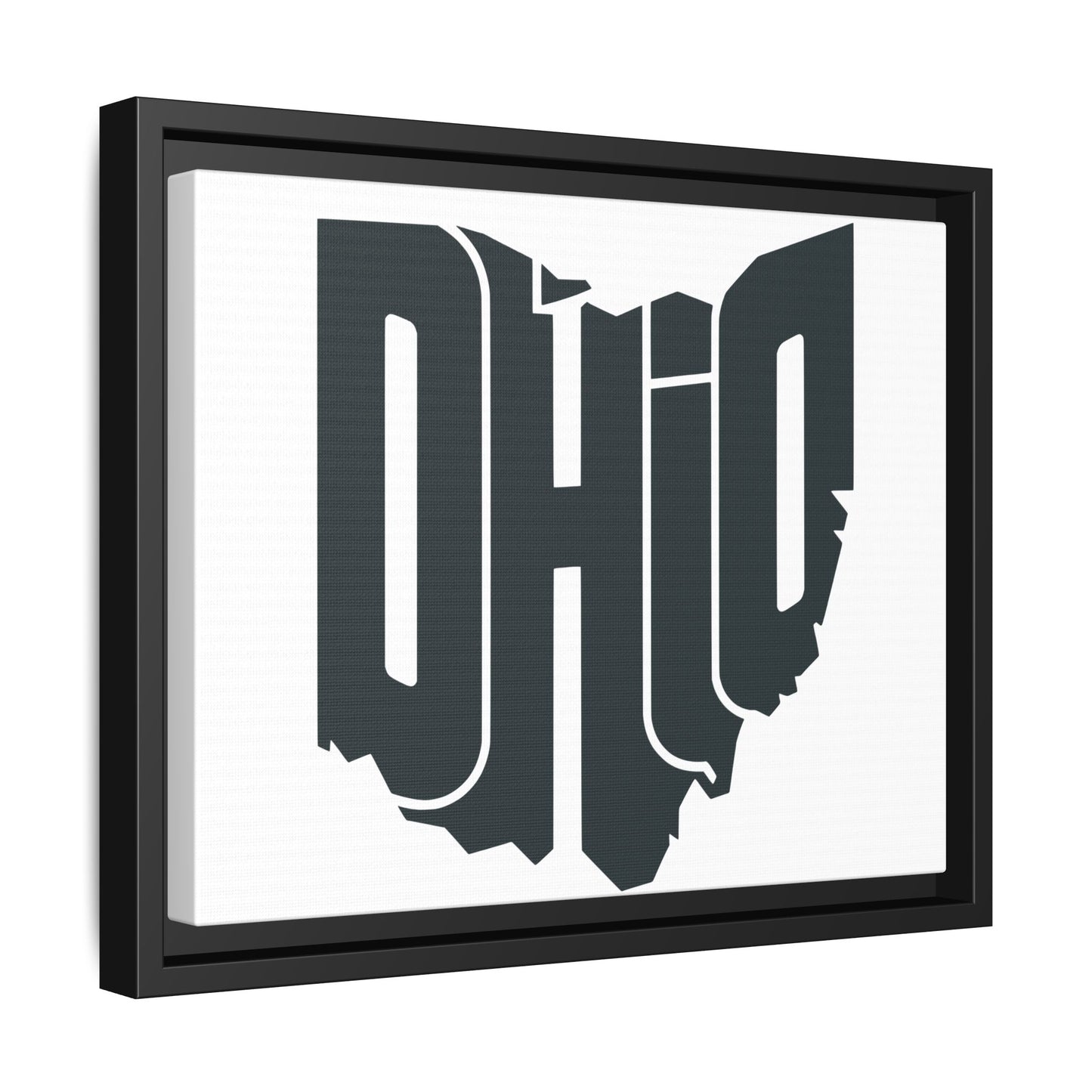 Ohio State Silhouette Matte Framed Canvas — Modern State Wall Art