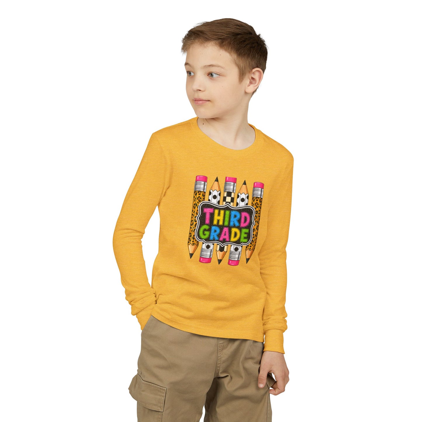 Third Grade Pencil Graphic Long Sleeve Tee