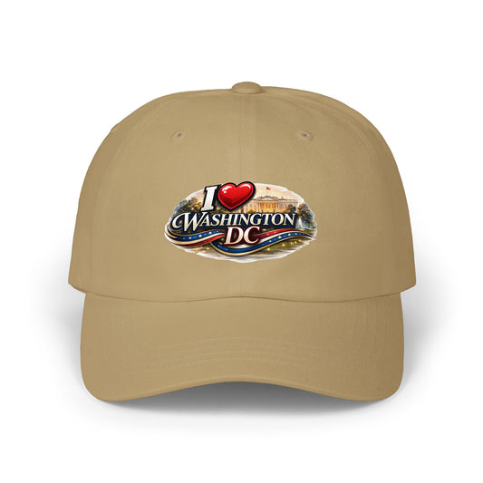 Washington DC Dad Cap – "I  Washington DC" Embroidered Travel Baseball Hat