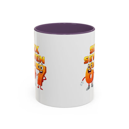 Six Seven Cartoon Number Coffee Mug - Fun Math Teacher Gift (11/15oz)
