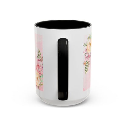 She is Mom Floral Accent Coffee Mug – ‘She is strong, loving, selfless and beautiful’ Gift for Mother’s Day