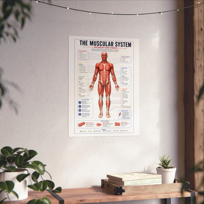 Muscular System Anatomy Poster — Fine Art Educational Print