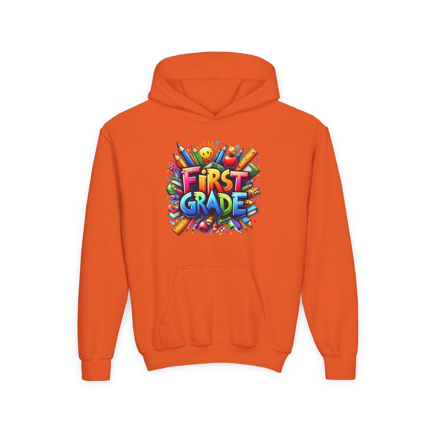 First Grade Kids Hoodie – Colorful Back-to-School Sweatshirt