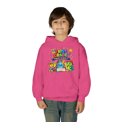 First Grade Hoodie - "First Grade Ready To Rule" Kids Back-to-School Sweatshirt