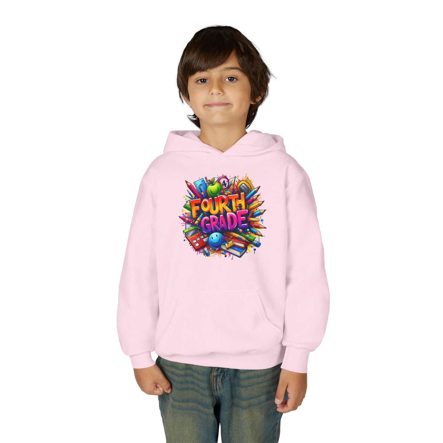 Fourth Grade Youth Hoodie — Colorful Back-to-School Kids Sweatshirt