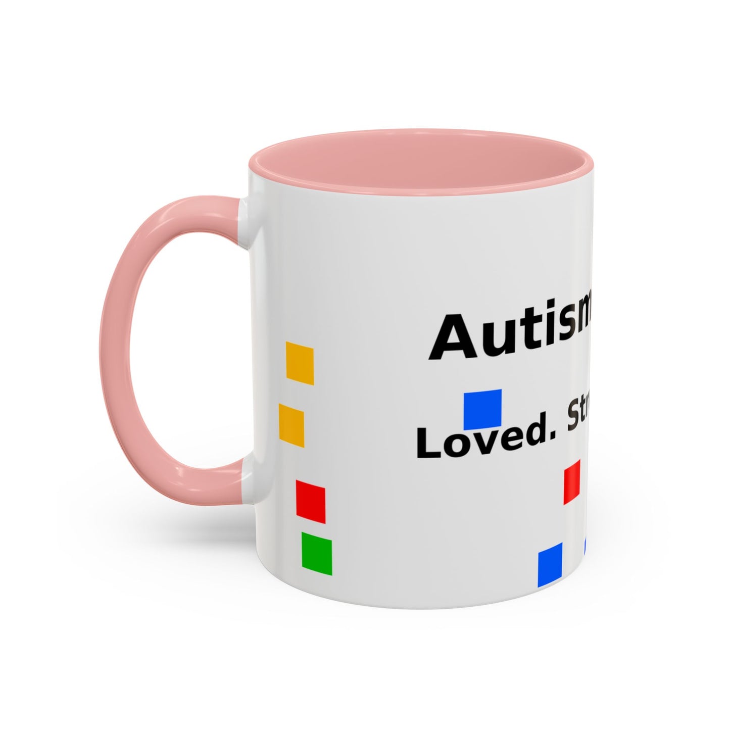 Autism Warrior Accent Coffee Mug – Bold Puzzle Pieces, Proud. Strong. Unique. (11/15oz)