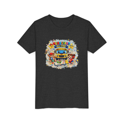 Youth Tee — "Headstart All-Star" Cute School Bus & Characters Back-to-School Shirt