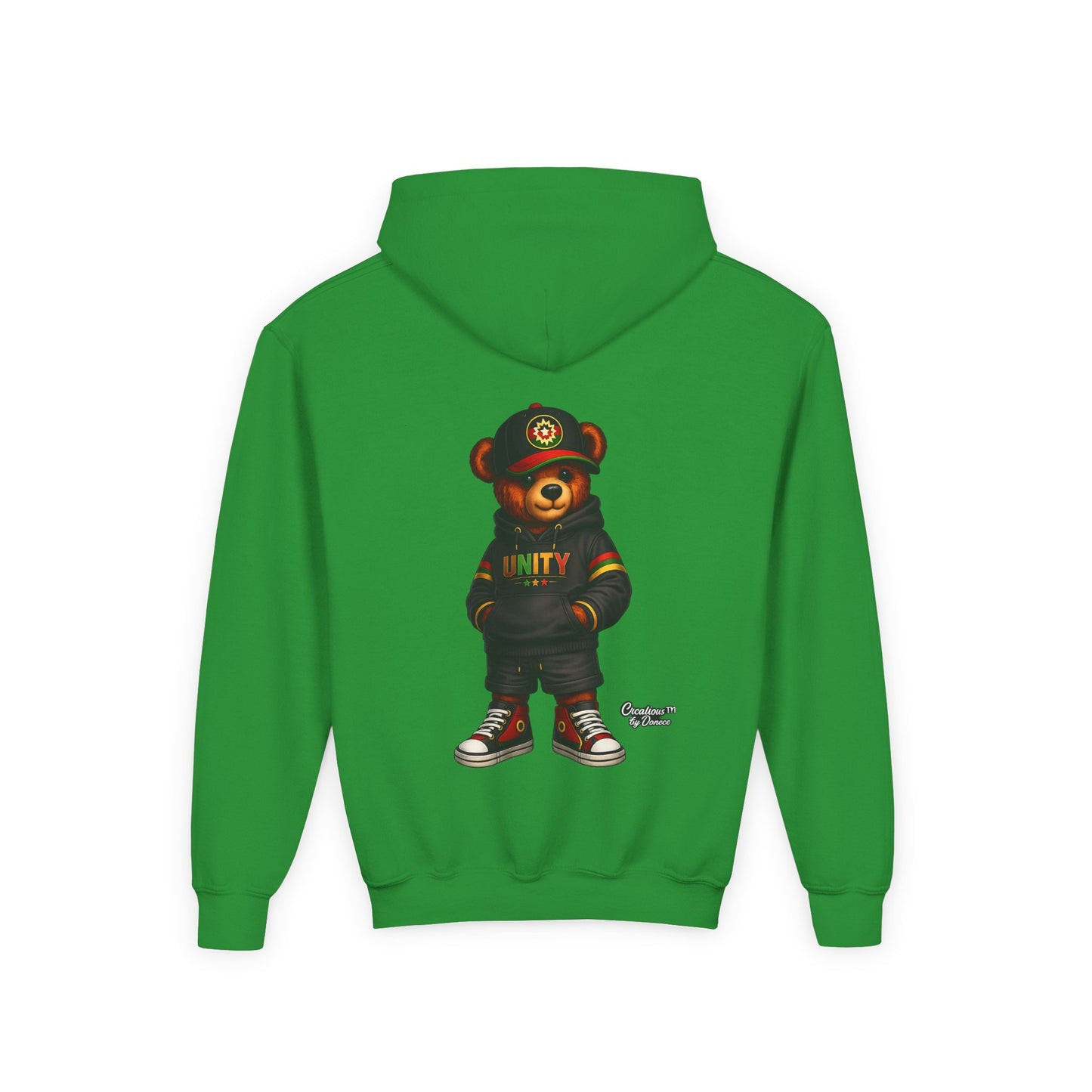 Youth Hoodie — Cool Streetwear Bear Graphic “UNITY”