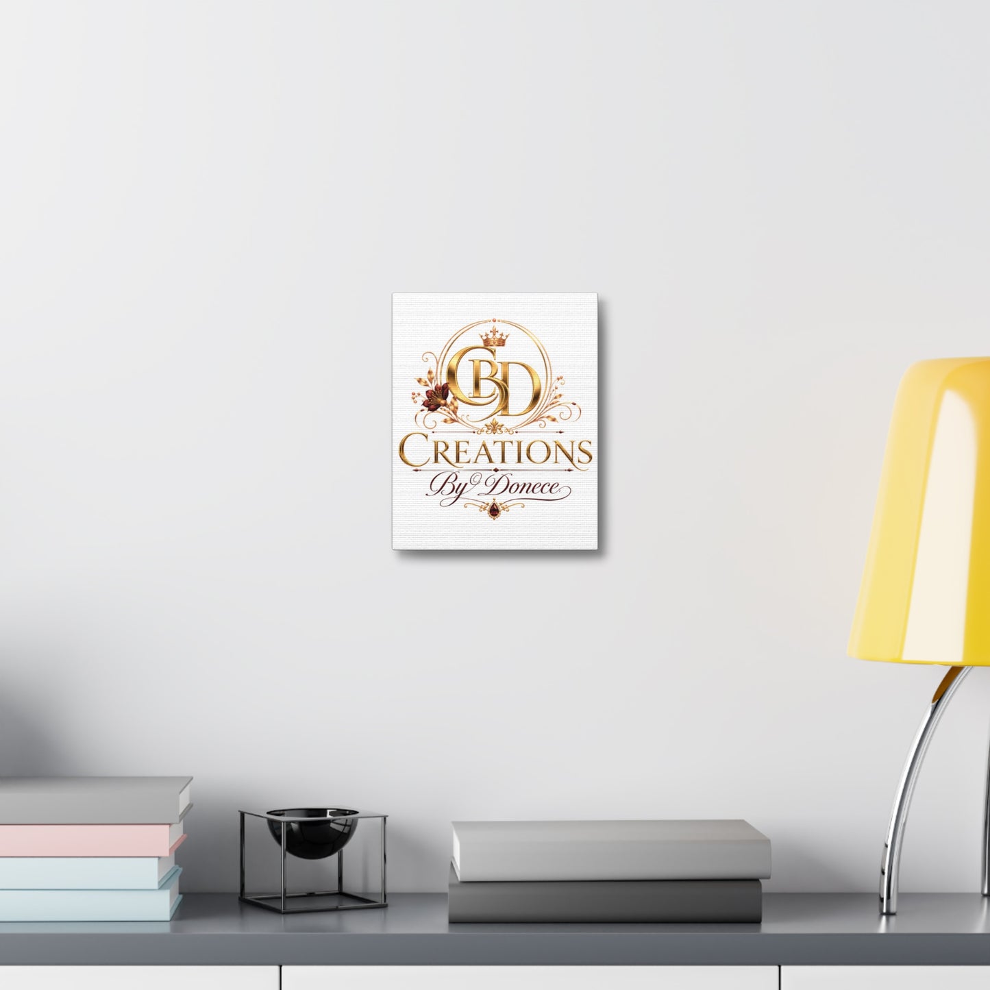 Canvas Wall Art – 'CBD Creations By Donece' Gold Logo Stretched Canvas