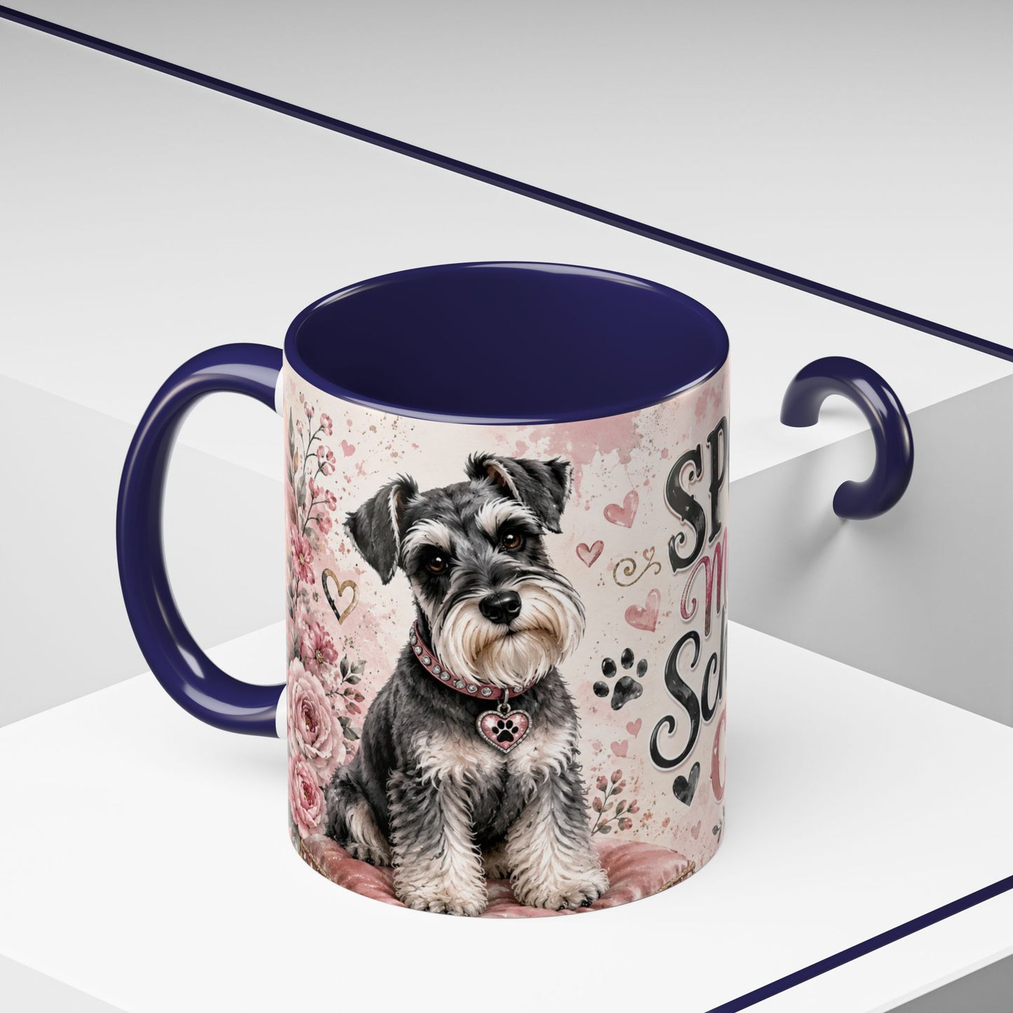 Spoiled Miniature Schnauzer Club Accent Coffee Mug — Cute Dog Mom Gift
