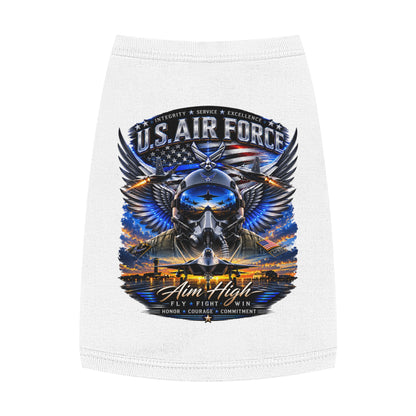 U.S. Air Force Pet Tank Top - "Aim High" Military Pilot Dog Shirt